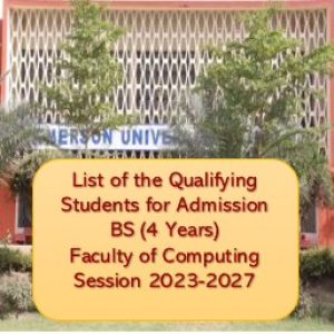 2nd List of the Qualifying Students for Admission of BS Information Technology    Session 2023-2027
