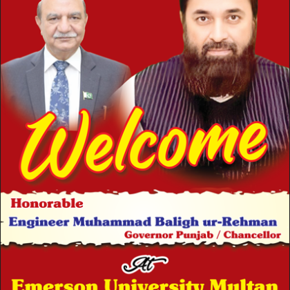 Welcome Governor Punjab at EUM