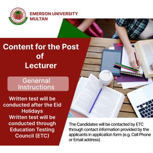 Content for the Post of Lecturer