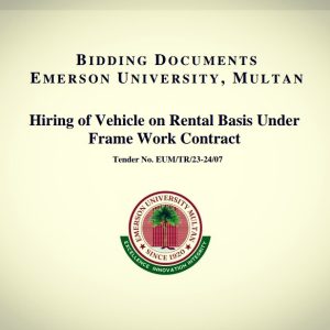 Tender No. EUM/TR/23-24/07 Hiring of Vehicle on Rental Basis UnderFrame Work Contract