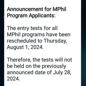 Announcement for MPhil Program Applicants:
