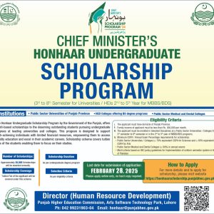 Chief Minister’s Honhaar Undergraduate Scholarship Program