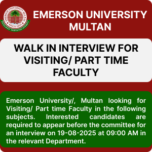WALK IN INTERVIEW FOR VISITING/ PART TIME FACULTY