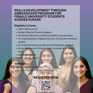 Skill Development through Ambassador for Female University Students Across Punjab